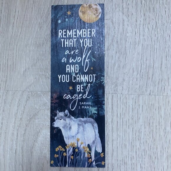 ACOTAR wooden bookmark double sided- Sarah J Maas 15 x 5 cm - Picture 1 of 2